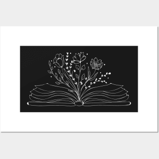 Flower Book, I love reading, Reading, Library, Book worm, Read books, Fantasy reading, Book lover Posters and Art